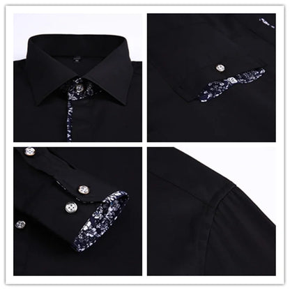 TFETTERS Men Shirt Spring Autumn Korean Long Sleeve Shirt Button Turn Down Collar Pocket Design Anti-wrinkle Oversized 5XL