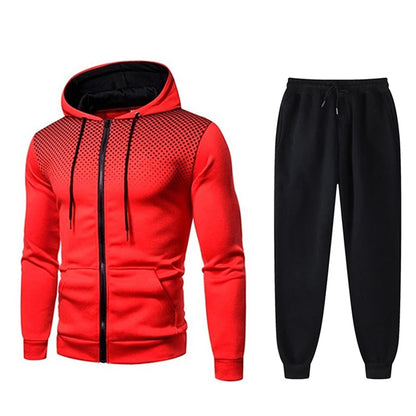 Men's Tracksuit Two-Piece Hoodie + Track Pants Jacket Pullover Casual Outdoor Sports Fashion Streetwear Zipper Hooded Set