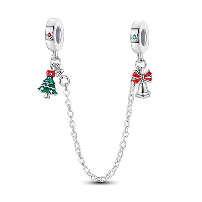 NEW 925 Sterling Silver Christmas Bell Ring Beads Snowman Heart Elk Christmas Tree Fit Original Bracelet DIY Jewelry Party Gift