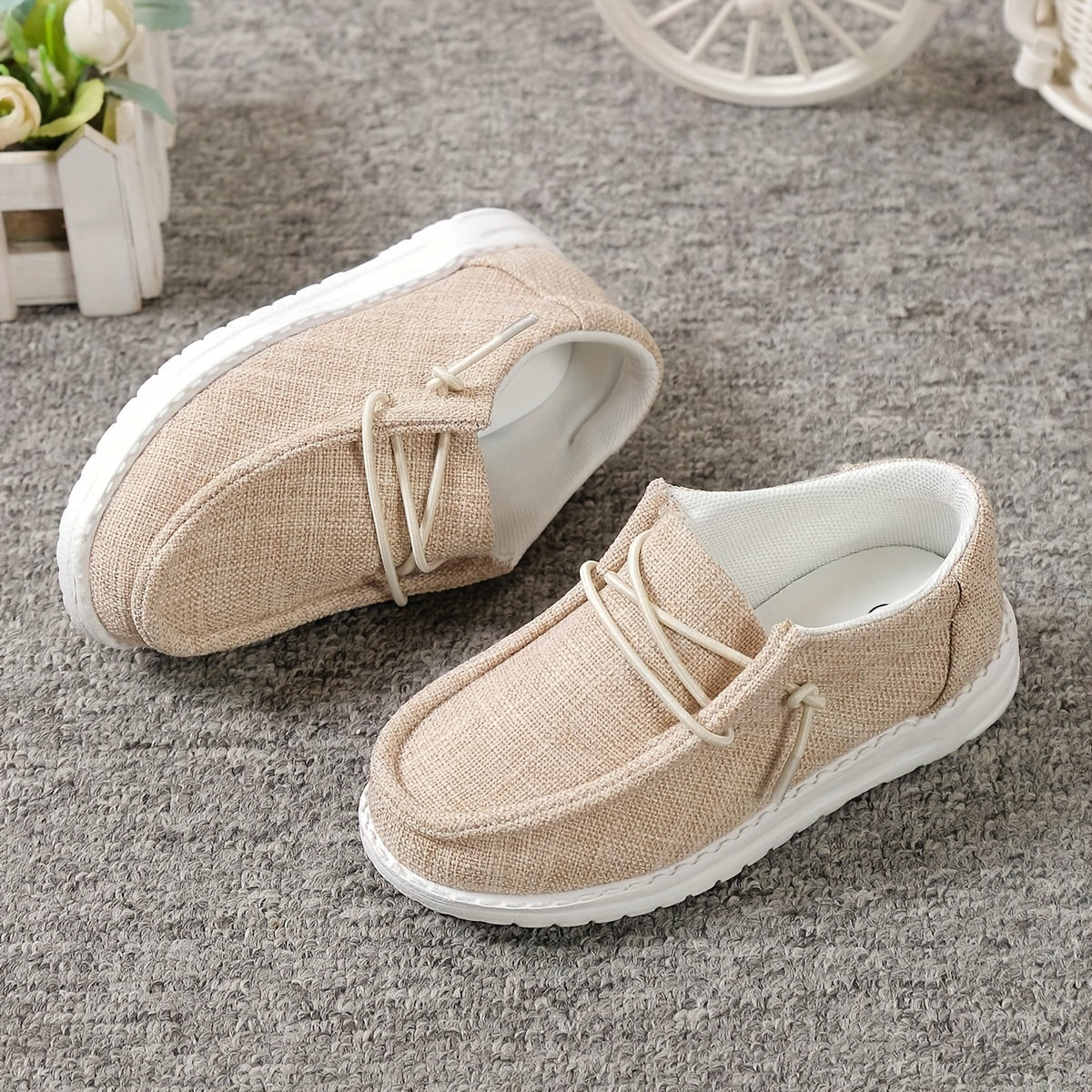 Casual Comfortable Solid Color Low Top Canvas Shoes For Boys, Breathable Lightweight Loafer Shoes For All Seasons