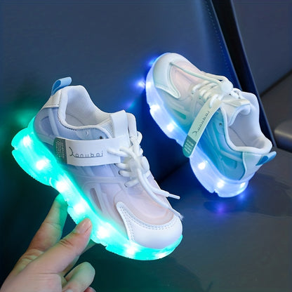 Usb Charging Light Shoes Colorful Sixteen Mode Running Horse Light Shoes Cool Luminous Boys Girls Can Change Color Color Lights Running Sneakers Cartoon Casual Shoelace Light Shoes