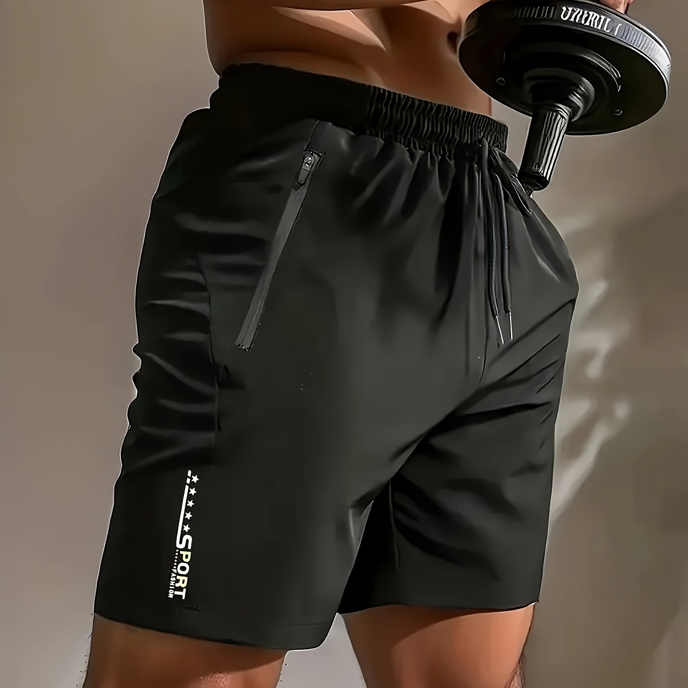 [Loose Solid Shorts With Pockets] Men's Loose Solid Shorts With Pockets, Active Elastic Waist Drawstring Shorts For Summer