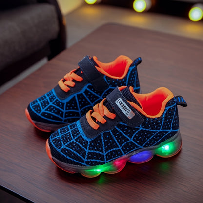 Spring And Autumn New Style Shoes in Sizes 21-36, Light-Up Running Shoes for Boys And Girls, LED Flashing Sneakers with Mesh Design.