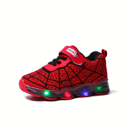 Spring And Autumn New Style Shoes in Sizes 21-36, Light-Up Running Shoes for Boys And Girls, LED Flashing Sneakers with Mesh Design.