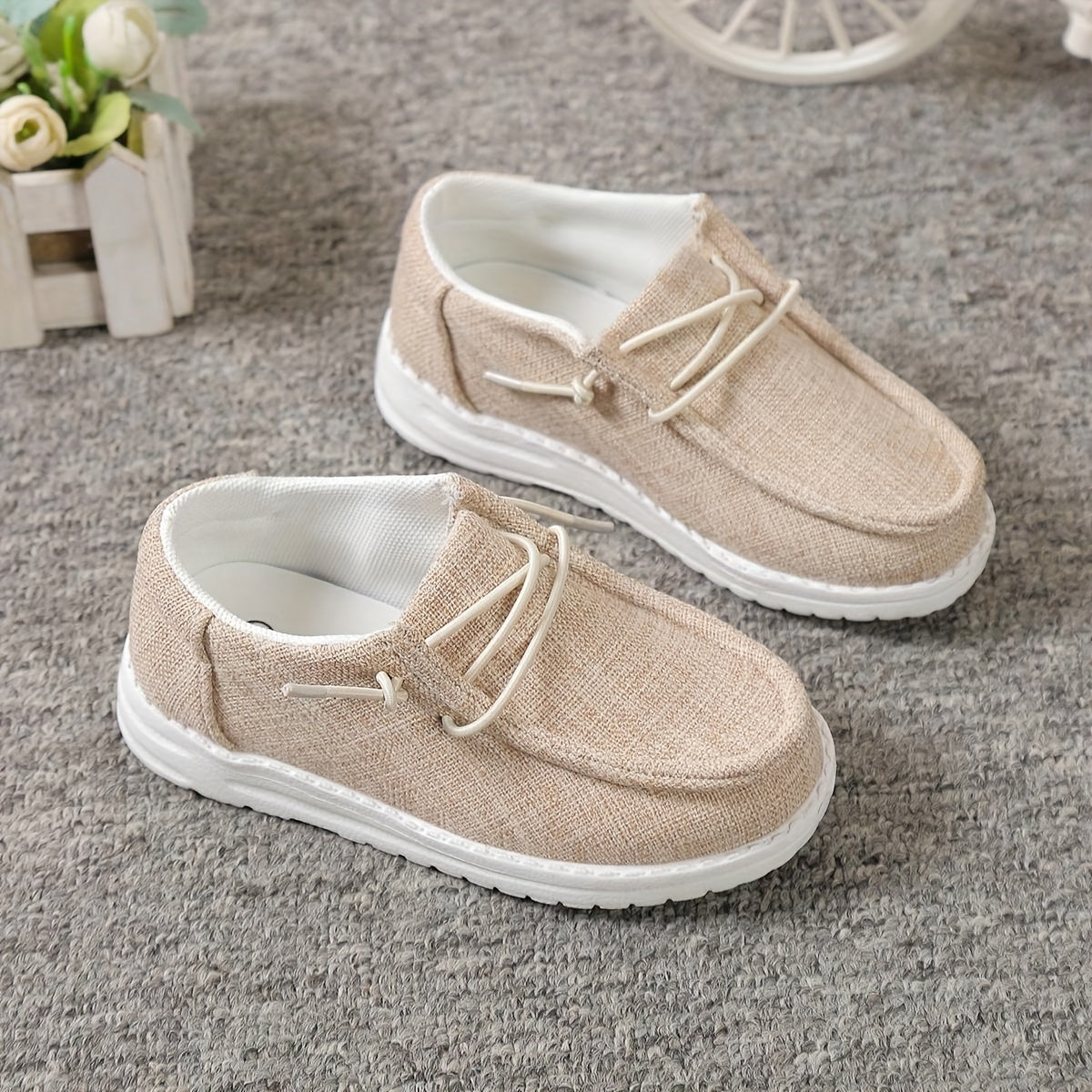 Casual Comfortable Solid Color Low Top Canvas Shoes For Boys, Breathable Lightweight Loafer Shoes For All Seasons