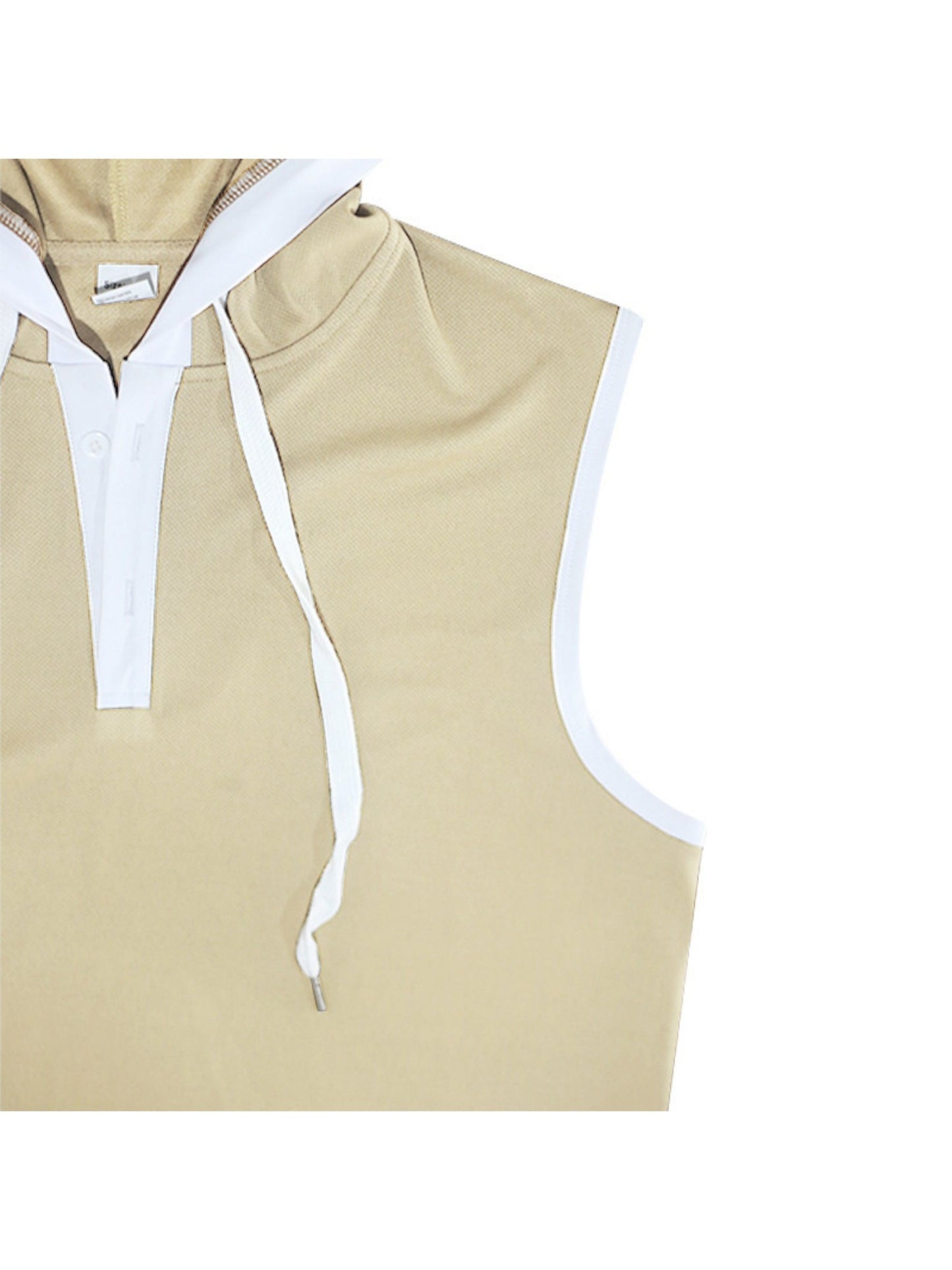 Men's Comfort Fit Breathable Solid Color Tank Top With Hooded- Summer Tops for Outdoor