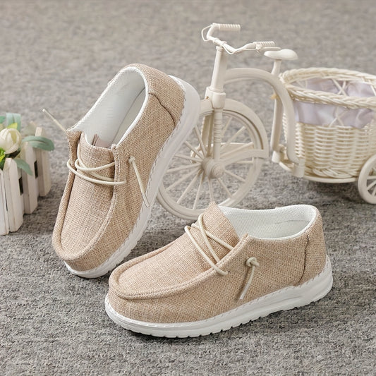 Casual Comfortable Solid Color Low Top Canvas Shoes For Boys, Breathable Lightweight Loafer Shoes For All Seasons