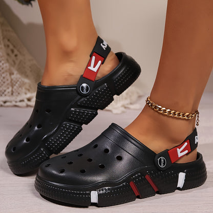 [Trendy Hollow Out Clogs] Women's Trendy Clogs, Fashion Hollow Out Design Garden Shoes, Comfortable Slip On Beach Shoes