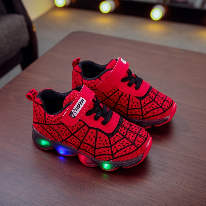 Spring And Autumn New Style Shoes in Sizes 21-36, Light-Up Running Shoes for Boys And Girls, LED Flashing Sneakers with Mesh Design.