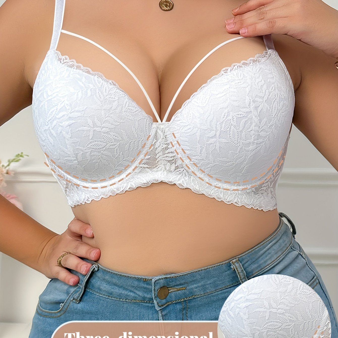 [Large Anti-Sagging Breast Bra] Sexy Beautiful Breast Bra for Women with Steel Ring Large Size Anti-Sagging