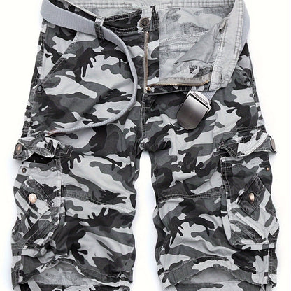 Men'S Cargo Shorts Casual Loose Camouflage Print 3/4 Shorts with Pockets for Summer