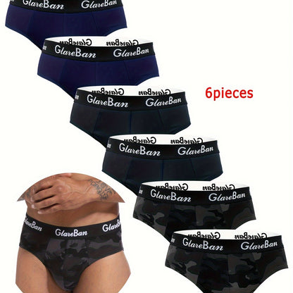 6 Pcs Men's Polyester Boxer Briefs - Comfortable, Breathable for Daily Wear, Sexy Underwear