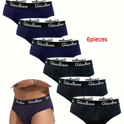 6 Pcs Men's Polyester Boxer Briefs - Comfortable, Breathable for Daily Wear, Sexy Underwear